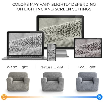 Premium Stretch Couch Covers for Sofa - Sofa Chair Cover Washable, Dogs & Pets Friendly - Elastic Polyester Loveseat Slipcovers - Non-Slip Love Seat Couch Covers - Ash (21"-39" Wide) - color: Ash, size: 21"-39" Wide