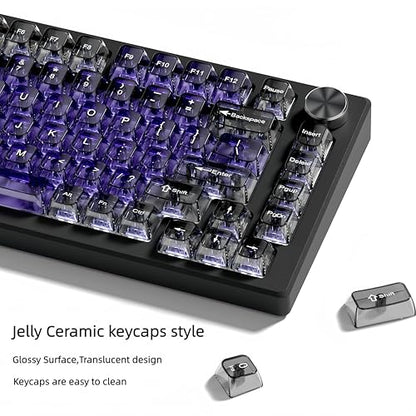 dagaladoo Clear keycaps,Transparent Keyboard keycaps,Jelly Key caps Set,Shine Through keycap,MDA Profile Keyboard caps for Mx Switches Mechanical Keyboard (Purple and Grey) - color: Purple and Grey
