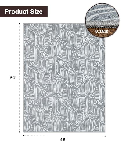 chakme Office Chair Mat for Hardwood Floor, 60"x45" Easy Glide Computer Desk Mat Protector for Rolling Chair Under Desk Rug Nonslip Backing, Machine Wash, (Arc) - color: Gray Arc, size: 45"x60"