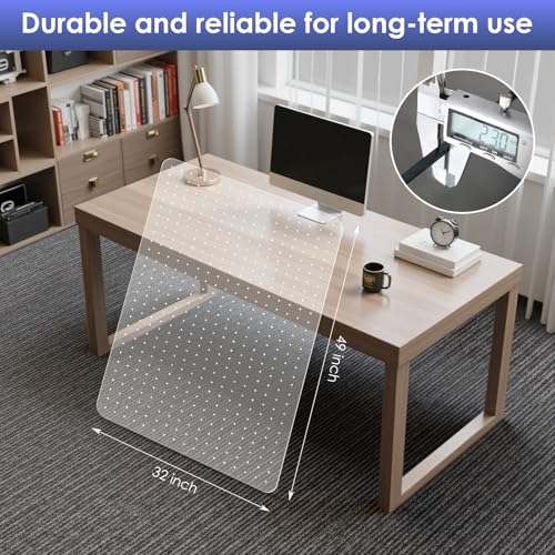 Kuyal Office Chair Mat for Carpet, 2 Pack 32x 49 Clear Heavy Duty Computer Chair Mat, Under Desk Protector Carpeted Floors Mat, Easy Chair Movement,Ship Flat - size: 32" X 49" 2Pack