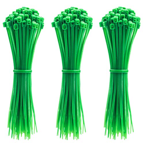 4 Inch Zip Ties (Tying Length 2.8"), 300pcs Nylon Cable Ties GREEN - color: Green 300pcs, size: 4 inch