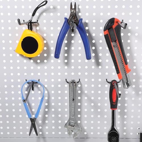 100 PCS 6 inch Pegs for Pegboard, Black Peg Board Pegs for 1/8“ and 1/4" Peg Board, Metal Pegboard Hooks for Hanging Organizing Various Tools for Garage, Craft Room, Kitchen, Store
