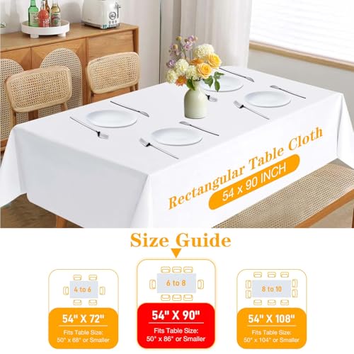 Table Pad Protector with Flannel Backing Cut to Fit Waterproof Heat Resistant Heavy-Duty Reusable Table Cloth 54" x 90" Rectangle Vinyl Table Padding Under Tablecloth - size: 90" x 54" (Rectangular)