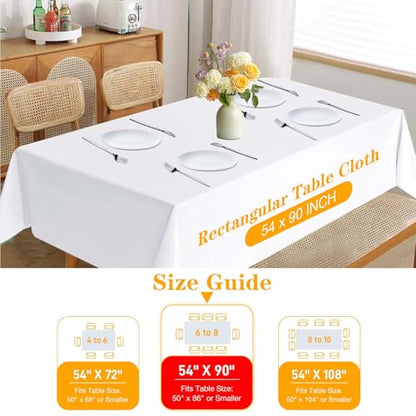 Table Pad Protector with Flannel Backing Cut to Fit Waterproof Heat Resistant Heavy-Duty Reusable Table Cloth 54" x 90" Rectangle Vinyl Table Padding Under Tablecloth - size: 90" x 54" (Rectangular)