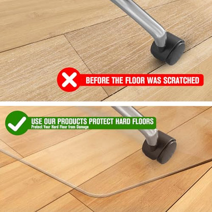 Office Chair Mats, Clear Chair mat for Hard Floors 36 x 48 Inches Transparent Floor Mats for Hardwood Floors for Office & Home