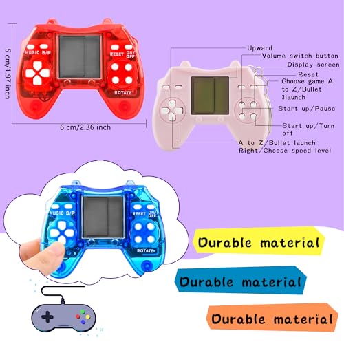 30 Pack Mini Video Game Keychain Small Game Keychains Bulk for Birthday School Party Gifts Goodie Bag Fillers (Color Style 2) - color: Color Style 2