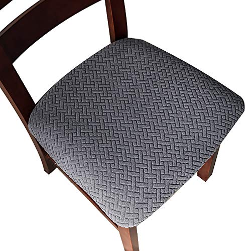 Genina Seat Covers for Dining Room Chair Seat Slipcovers Kitchen Chair Covers (Dark Gray, 2 Pcs) - color: Dark Gray, size: 2 PCS