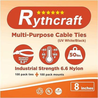 100 Pack 1.1 inch Zip Tie Adhesive Mounts Self Adhesive Cable Tie Base Holders with Multi-Purpose Tie wire clips with screw hole,Anchor stick on wire holder with 8 inch zip ties（Black） - color: 100 Pack 1.1“ Black
