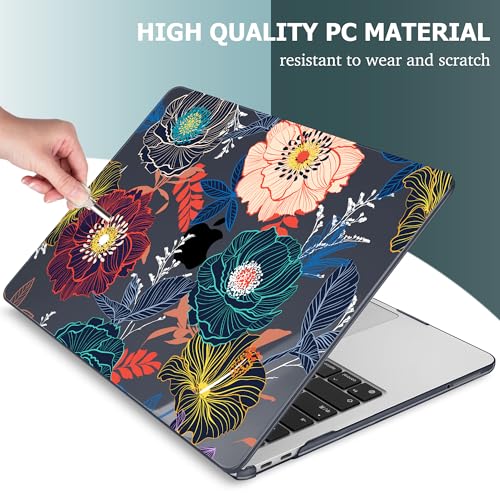 Mektron Case for 2026 MacBook Neo 13-inch A18 Pro chip A3404 Laptop Cover with 13-inch (Diagonal) Liquid Retina Display+ Keyboard Cover+ Screen Protector, Dahlia Flowers - color: Dahlia Flowers