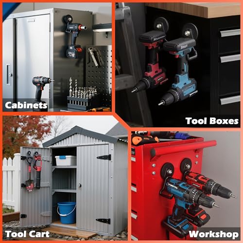 ULIBERMAGNET Upgraded Large Magnetic Hooks,Strong Heavy Duty Magnet Hooks for Power Drill,Broom,Garden Tools,Pegboard,Garage,Workshop,Hardware, 4 Pack Magnet Storage Holder for Hanging(Black) - style: V1 PRO 2.59" Medium L Black 4PC