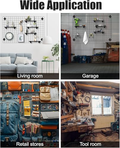 6 Pack GridWall Shelves with Metal Brackets, 16"x 6" Wooden Grid Wall Shelf Heavy Duty Organizer Accessories for Garage Home Visualizer Workbench and Bitchenette - style: 6PACK,16×6inch