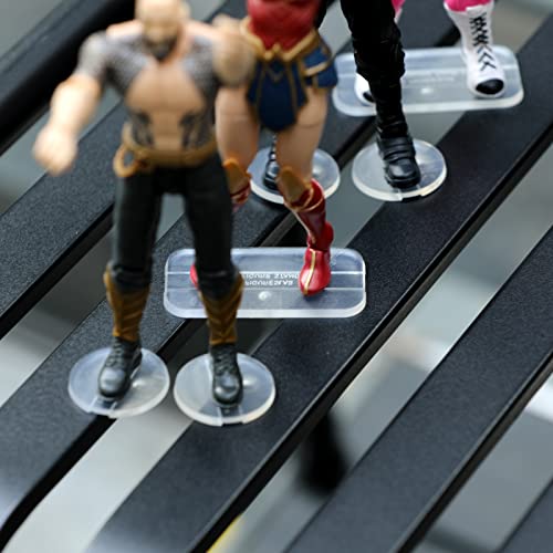100PCS Action Figure Stand, 6inch Figures Toy Support Stands Display Bases Holder, Compatible with 1/12 Scale Mavel Legends Series/GiJeo Classified Series/D C/Mo tu, Mix Square & Round - color: 100PACK Transparent(Square&Round)