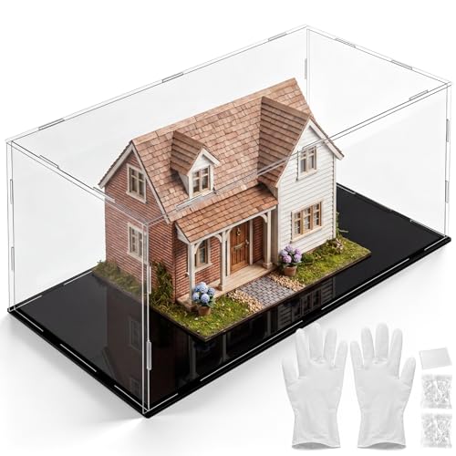 Yungyan 1 Pack Clear Self-Assembly Acrylic Display Case Transparent Dust Proof Protection Showcase for Figurine Collectibles Basketball Soccer Football Helmet (14 x 10 x 6 Inch) - size: 14 x 10 x 6 Inch