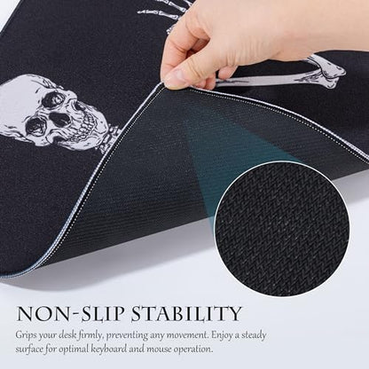 ALOANES Waterproof Gaming Mousepad Large Mouse Mat Non-Slip Rubber Base | Desk pad Keyboard Desk Mat for Computer, Office Home, Right Skeleton Mat XL(31.50"x11.81"x0.12") - color: 03- Right Skeleton, size: 31.5L x 11.8W inches