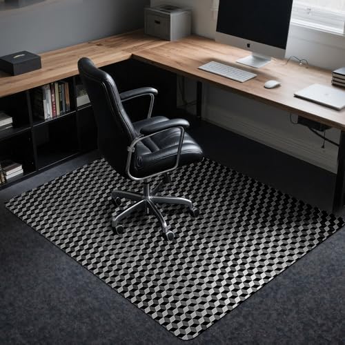 BesWin Office Chair Mat for Carpet, 48" x 60" Large Computer Desk Chair Mat for Low Carpeted Floors, Thick and Sturdy Carpet Protector for Rolling Chairs, Easy Glide Floor Mat for Home, Gaming (Black) - size: 48"×60" (for Low-pile Carpet)