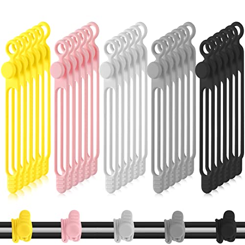 Nuanchu 40 Pcs Silicone Cable Ties Reusable Holder Adjustable Straps Multipurpose Charging Cable Organizer for Fastening Charging Cords Wires(4.17 Inch,Assorted Color) - color: Assorted Color, size: 4.17 Inch