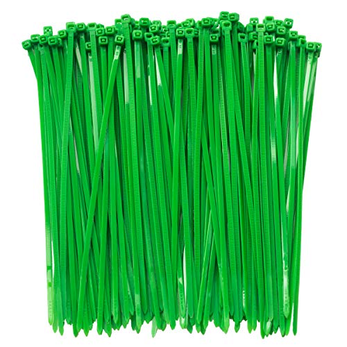 8 Inch Clear Zip Ties (Tying Length 6.7"), 300pcs Nylon Cable Ties,Heavy Duty Cord Strap GREEN - color: Green 300pcs, size: 8 inch