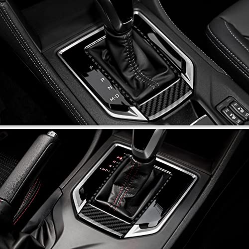 AIRSPEED Carbon Fiber Car Gear Shift Panel Cover Center Console Sticker Interior Trim for Subaru Impreza 2017-2023 Crosstrek 2018-2023 Accessories (Black) - color: Center Panel Cover-black