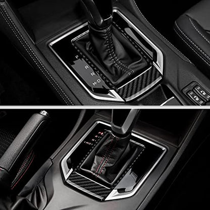 AIRSPEED Carbon Fiber Car Gear Shift Panel Cover Center Console Sticker Interior Trim for Subaru Impreza 2017-2023 Crosstrek 2018-2023 Accessories (Black) - color: Center Panel Cover-black