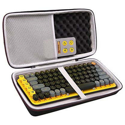 LTGEM Case Compatible with Logitech POP ICON Combo Bluetooth Keyboard and Mouse Combo, Office Travel Carrying Storage Bag - Black+Gray(Case Only) - color: Black