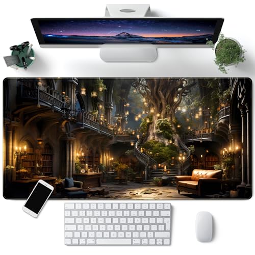 Vintage Aesthetic Desk Mat Adventure Extended Mouse Pad Large Gaming Mousepad XXL Dark Academia Desk Pad Laptop Computer Mouse Keyboard Mat 31.5 x 15.7 in for Office Desk Decor - color: A Vintage Aesthetic