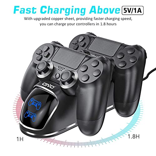 OIVO PS4 Controller Charger Dock Station, 1.8Hrs PS4 Controller Charging Dock, Charging Station Replacement for PlayStation 4 Dualshock 4 Charger - color: Black, size: 8.12inch - PS4