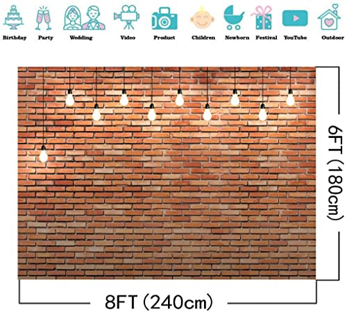 8X6FT Red Brick Wall Backdrop Photography Backdrops Vintage Photo Backdrop Studio Photo Background DH-194 - size: 8X6FT
