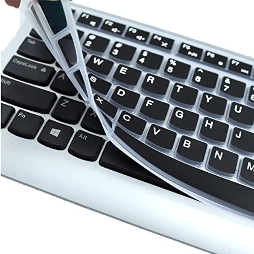 Keyboard Cover Skin for Lenovo 510 Wireless Keyboard GX30N81775 4X30M39458 &KBRFBU71 EKB-536A SK-8823 ALO730S KU-1601 ALO510/520 US Silicone Keyboard Cove Accessories-Black
