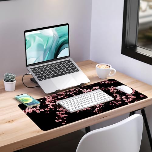Cherry Blossom Extended Gaming Mouse Pad 35.4 x 15.7 Inch – Japanese-Inspired Desk Mat for Gaming, Office, and Study with Non-Slip Rubber Base - color: #42, size: 35.4 x 15.7 Inch