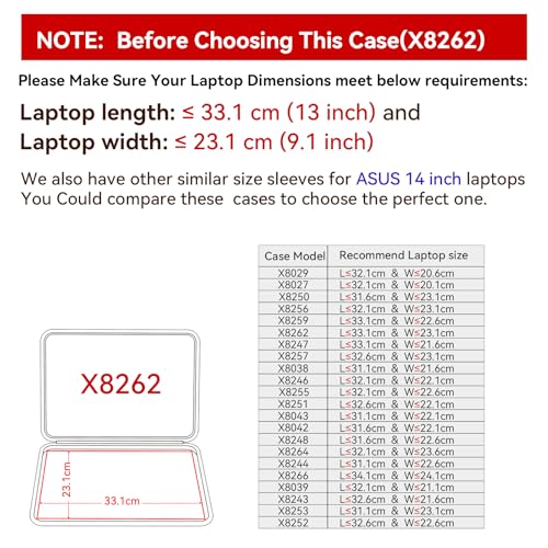 Smatree Hard EVA Protective Sleeve Case Compatible for 14 inch ASUS Chromebook Flip CX1 (CX1400)/ASUS Chromebook CX1 (CX1400) Laptop, Waterproof and Anti-Shock Bag (X8262) - color: X Series-Black, size: For 14 inch ASUS Chromebook CX1/Flip CX1(X8262)