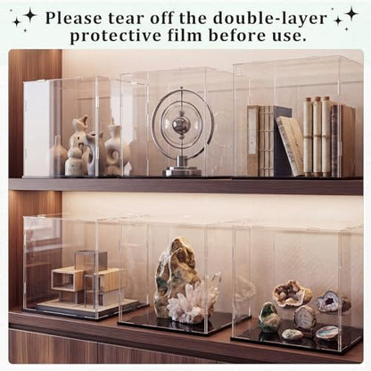 Yungyan 1 Pack Clear Self-Assembly Acrylic Display Case Transparent Dust Proof Protection Showcase for Figurine Collectibles Basketball Soccer Football Helmet (14 x 14 x 14 Inch) - size: 14 x 14 x 14 Inch