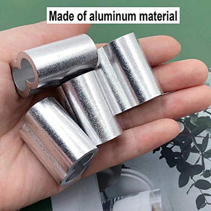Aluminum Crimping Loop Sleeve Cable Crimp for 3/8" Diameter Double Ferrule Wire Rope and Cable (Pack of 14)