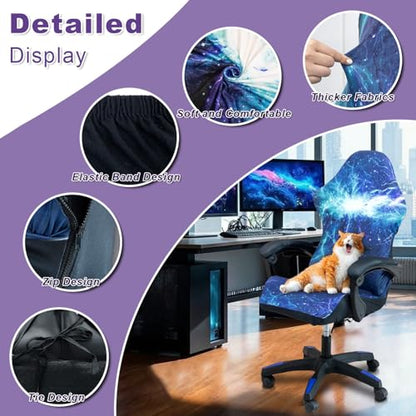 Gaming Chair Covers, 3D Printing One-piece Universal Fit Gaming Chair Seat Cover with Armrest Sloipcover(Color:Style 4) - color: Style 4