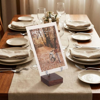 Wood Display Stand with Adjustable Metal Arms Gold Decorative Plate Stand Easel Holder Small Rock Crystal Collectibles Holder for Displaying Picture Mineral Fossil Coral