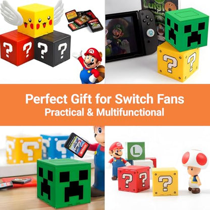 41 Switch Game Case Compatible with Nintendo Switch/Switch 2/Lite/OLED Game Cartridges – Themed Game Holder Storage Cube Box – Portable Compact for Easy Carrying Blue Kingdom - color: Blue Z