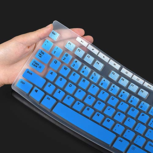 Keyboard Cover for Logitech MK370 MK295 MK270 K270 Keyboard, Logitech MK370 MK270 K270 Keyboard Skin Protector - Gradual Blue - color: Gradual Blue