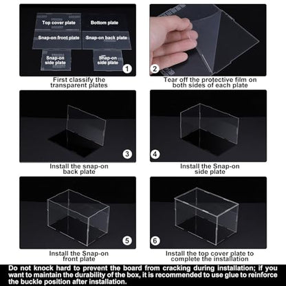 MECCANIXITY Acrylic Display Case Box Clear Dustproof Protection Showcase 10x10x4 Inch for Collectibles Display - size: 10x10x4 Inch