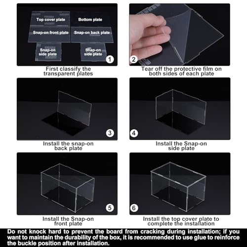 MECCANIXITY Acrylic Display Case Box Clear Dustproof Protection Showcase 8.3x6.3x12.2 Inch for Collectibles Display - size: 8.3x6.3x12.2 Inch