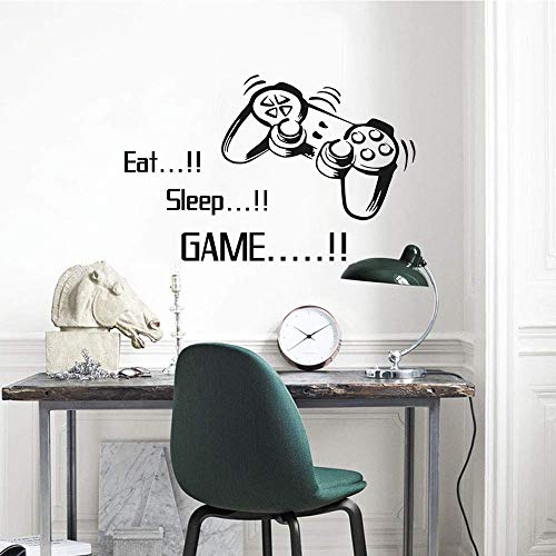 SITAKE Game Room Decor, “EAT Sleep Game Repeat” Boys Room Decorations for Bedroom, Kids Wall Decor and Wall Stickers for Playroom, 22.0 × 22.0 Inch (Style 1)