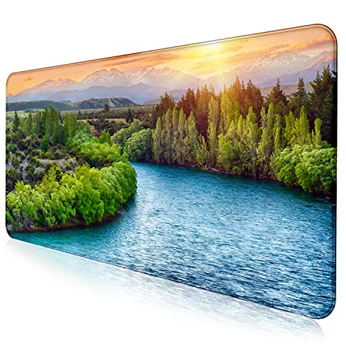 Extended Sunset Forest Gaming Mouse Pad, Keyboard Computer Office Mouse Pad | Large Extended Mouse Pad; Full Desk Coverage; Waterproof Coating; Stable Anti-Slide Base For Gaming, Office, Study Daily Use - color: Sunset Forest