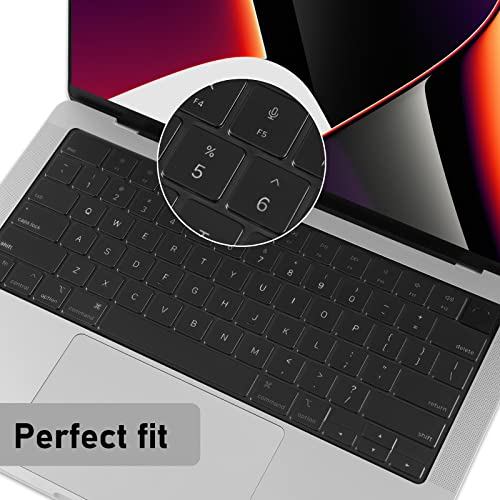 EooCoo Premium Keyboard Cover Skin Protector, Laptop Accessories Compatible with 2026 2025 2024 2023 2022 2021 M5/M4/M3/M2/M1 Pro/Max MacBook Pro 14/16, M5-M2 MacBook Air 13/15, MacBook Neo, Tinted - color: Gray Clear