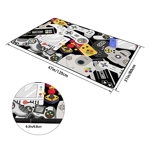 Game Rug Teen Boys Carpet with Game Controller Decoration, 3D Gaming Rugs for Boy’s Bedroom Living Room Playroom, Non-Slip Gamer Carpet Children Gaming Area Rugs (47" x 31") - color: Game 3, size: 2'7" x 3'11" (Rectangular)
