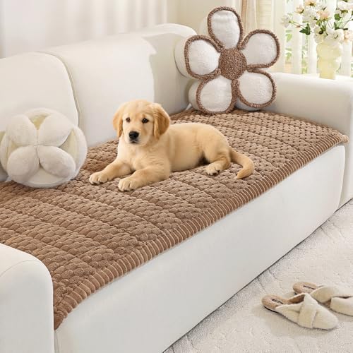 Royhom Couch Cover for Dogs Washable, Soft Thick Pet Couch Covers for Sofa, Pawcart Couch Protector Pet Friendly, Furniture Covers Dog Mat for Couches and Sofas (Brown, 27.6 x 47.2 Inch) - color: Brown, size: 27.6 X 47.2 Inch/1 Piece