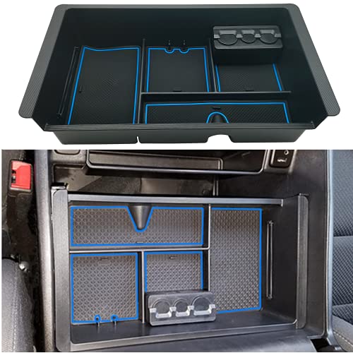 Center Console Tray Organizer Compatible with 2014-2018 GMC Sierra Accessories, (2015-2020) Yukon/Chevy Tahoe Silverado Suburban, Armrest Storage Box Replaces 22817343 (Blue) - color: Blue