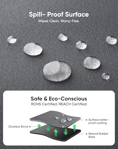 ALOANES Gray Waterproof Desk Mat, Large Mouse Pad with Extended Mouse Mat, with Anti Slip Base, Stitched Edge, Grain Jacquard Surface, Perfect for Gamer Office & Home, 3XL(35.43"x15.74"x0.12") - color: 01- Pro Gray, size: 3XL(35.4" x 15.7")