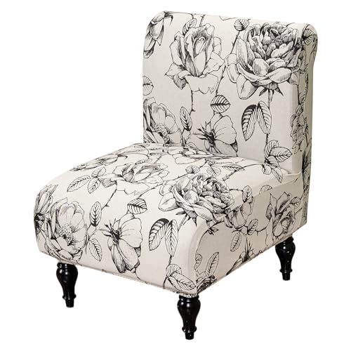 FUANGUI Armless Accent Chair Cover Slipcover, Stretch Spandex Chair Covers for Living Room Removable Washable for Armless Chair Furniture Protector - color: A2, size: 1pcs