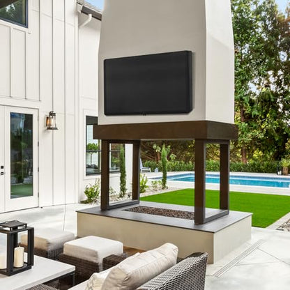 Outdoor Waterproof and Weatherproof TV Cover 60-65 Inch with Zipper, 65 Inch Outdoor Flat Panel TV Cover, Black Thick Fabric All Around Protector - size: 60-65 inches