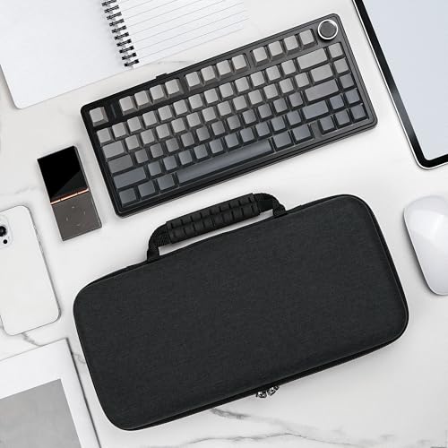 GEEKRIA 75% 84-Key Gaming Keyboard Case, Hard Shell Travel Carrying Bag, Compatible with Keychron K2 / K2 HE, Logitech POP Keys/MX Mechanical Mini, Aula F75 Pro / F75 75% (Extra Space) - size: Large