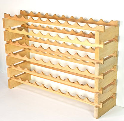 sfDisplay.com,LLC. Modular Wine Rack Beechwood 40-120 Bottle Capacity 10 Bottles Across up to 12 Rows Newest Improved Model (60 Bottles - 6 Rows) - size: 60 Bottles - 6 Rows