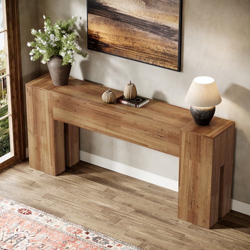 Tribesigns 71-Inch Long Console Table for Entryway, Farmhouse Sofa Console Behind Couch, Entry Table for Hallway, Foyer, Living Room, Rustic Wood - color: Rustic Wood